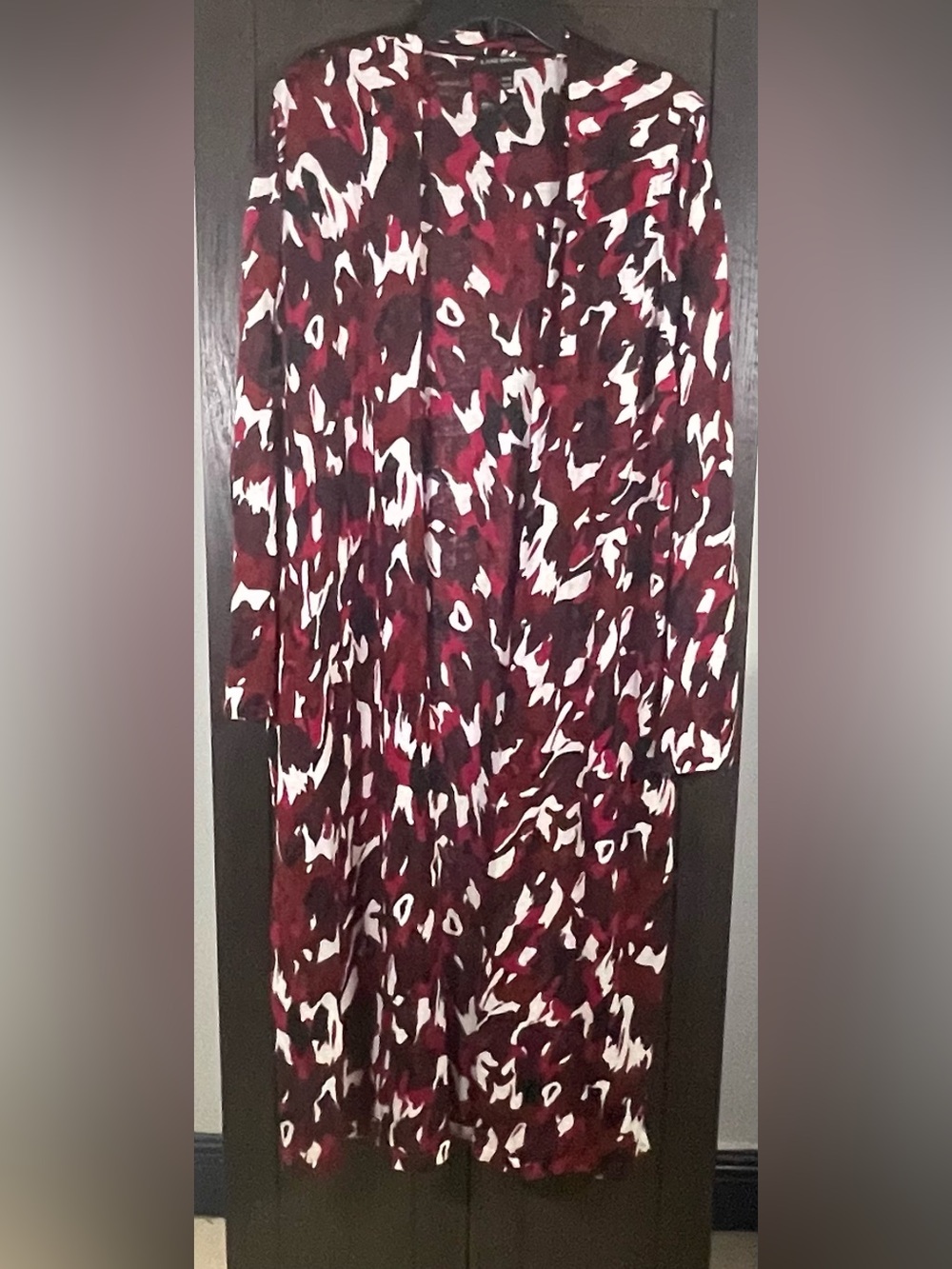 Lane Bryant 26/28 Abstract Print Open Front Duster Cardigan Plus Size